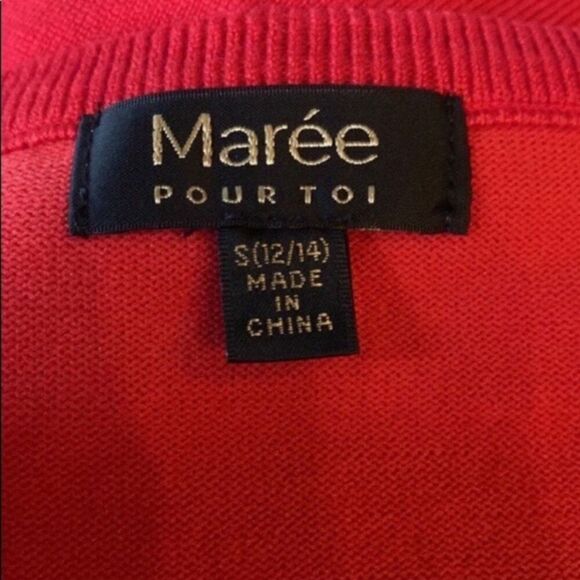 Maree Pour Toi Red Scalloped Hem Sweater NWT Plus Size 12/14 Soft Knit Holiday - Picture 4 of 9